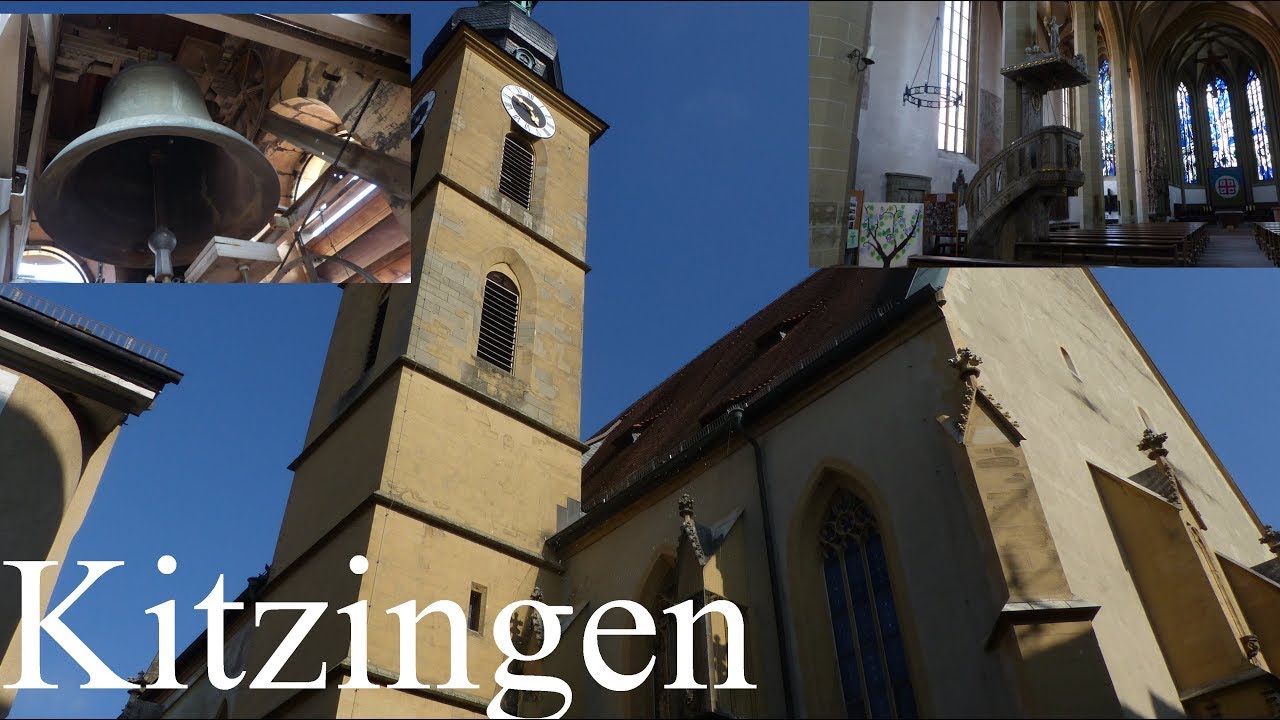 Kitzingen (KT) Glocken der kath. Stadtpfarrkirche St. Johannes der Täufer (Turmaufnhame)
