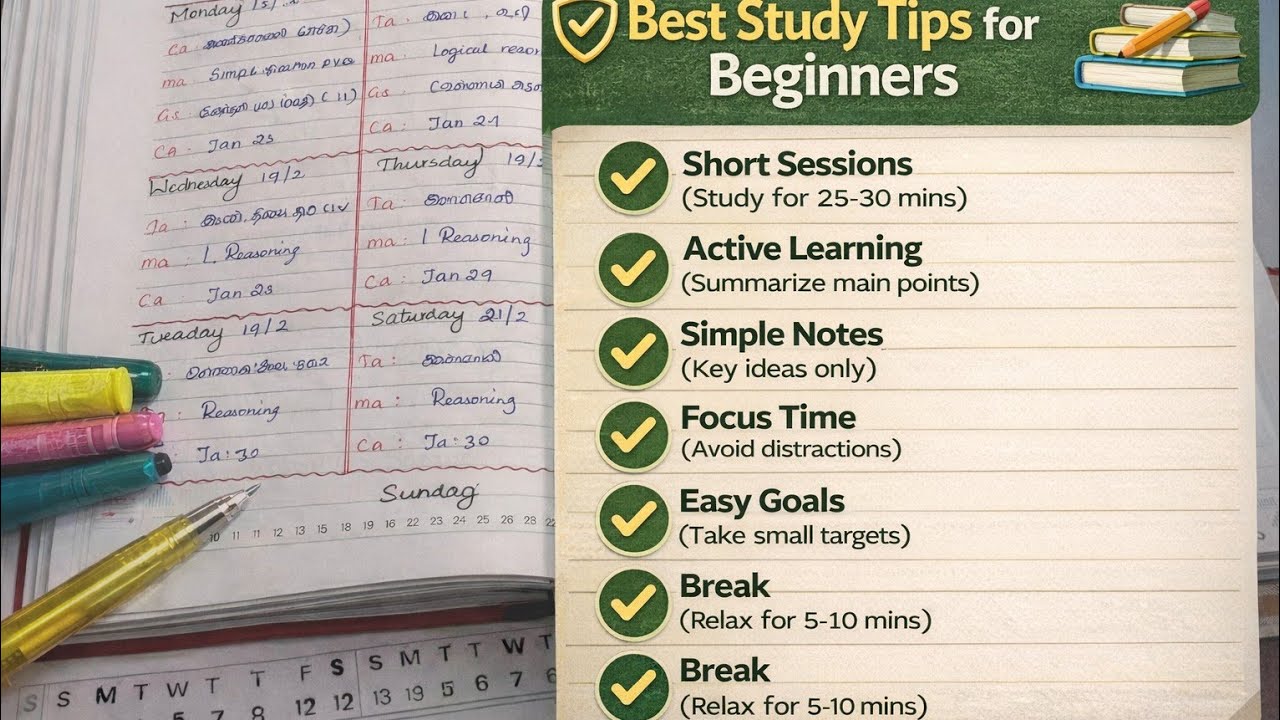 🔥STUDY PLAN FOR BEGGINERS 🔥 எப்படி  போடுறது? ✍️   paper or note?📕