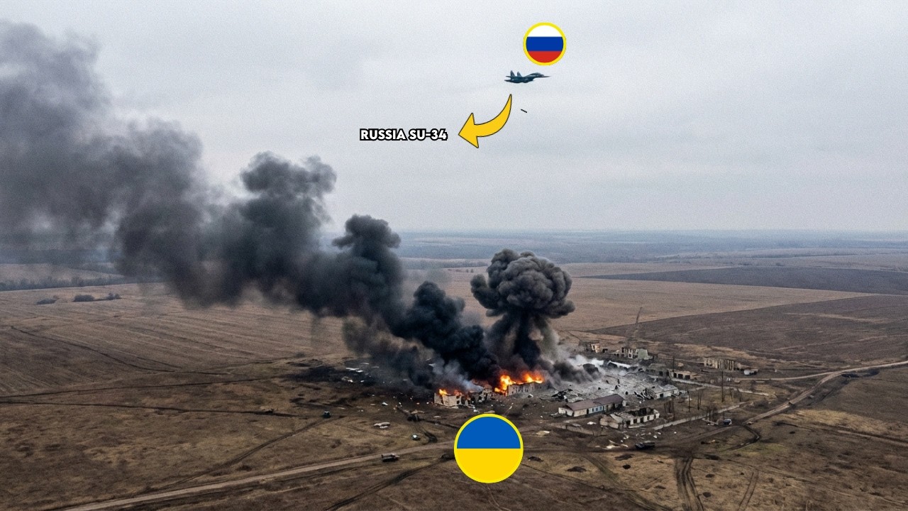 Massive Airstrike: Heavy Guided Bomb Turns Stronghold Into Ruins