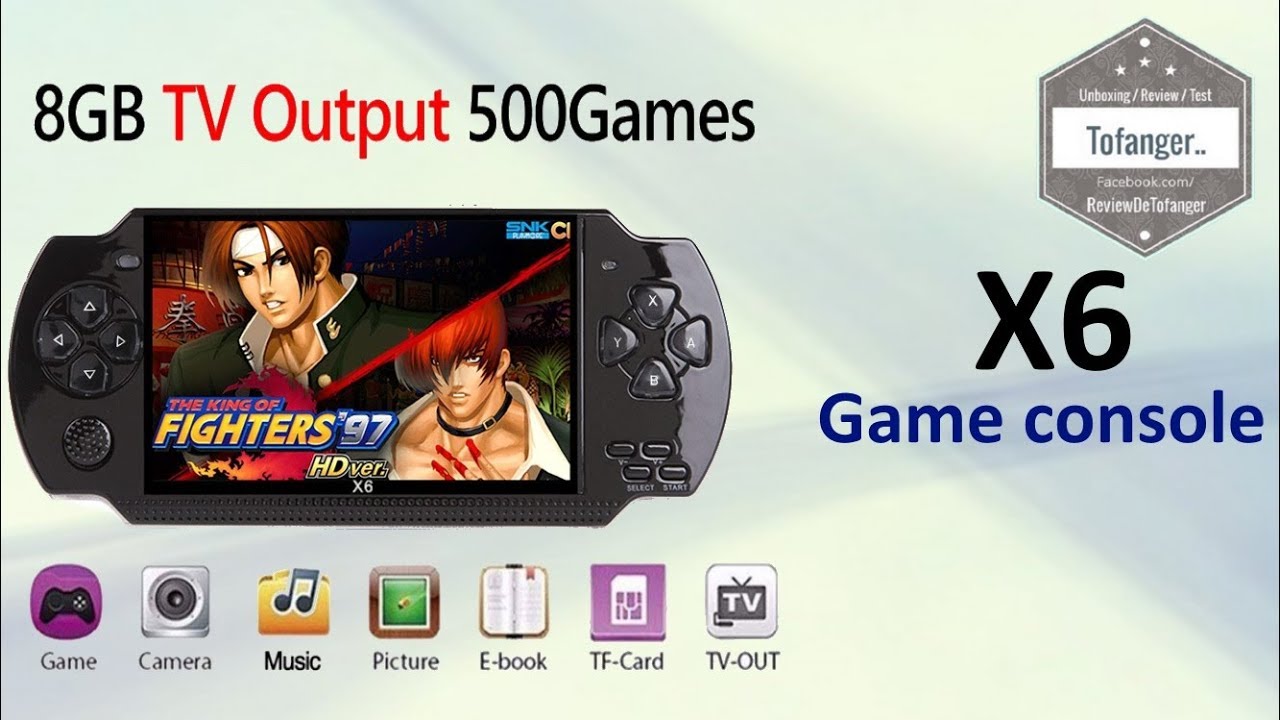 X6 128bit PSP - портативная игровая консоль X6 4,3-дюймовый TFT - 650 ретро-игр - распаковка