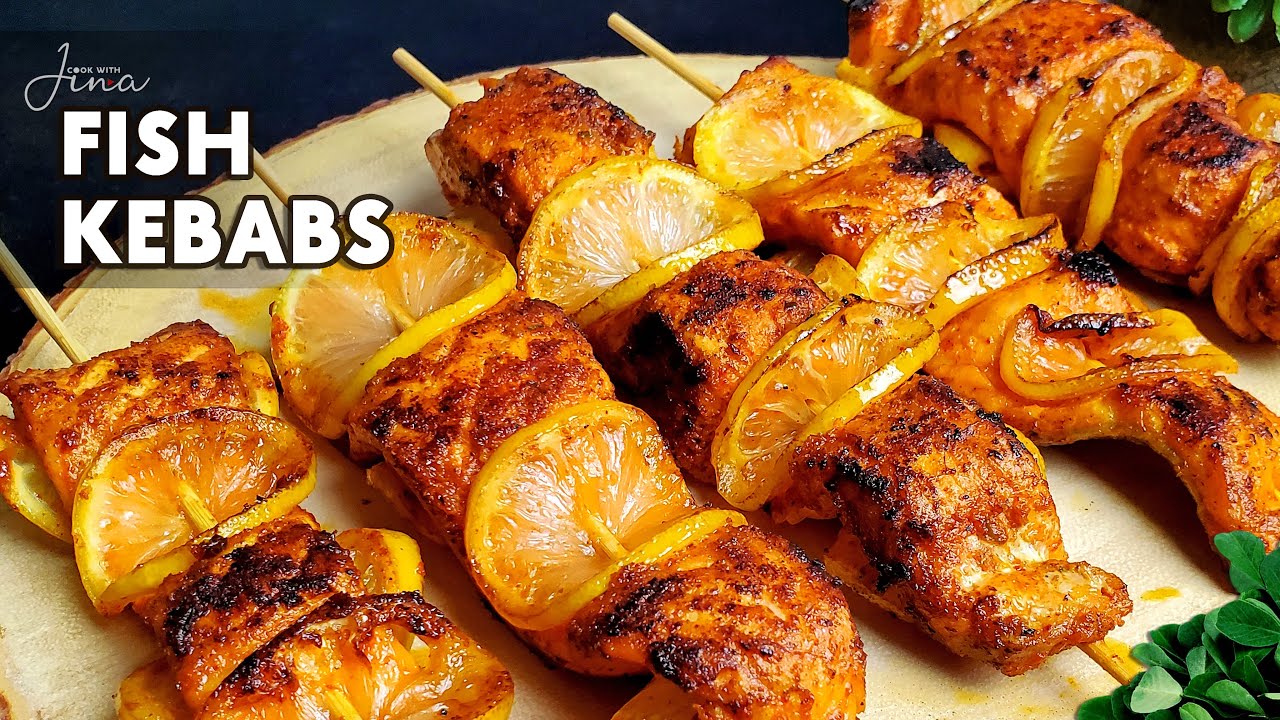 Fish Kebabs | Fish Skewers | Pan-fried Fish Skewers | The best marinated fish kebabs