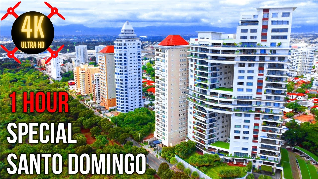 🤩 1 HOUR SPECIAL - Flying Over Santo Domingo 🇩🇴 Best Compilation in 4K Ultra HD (Relaxing Music)
