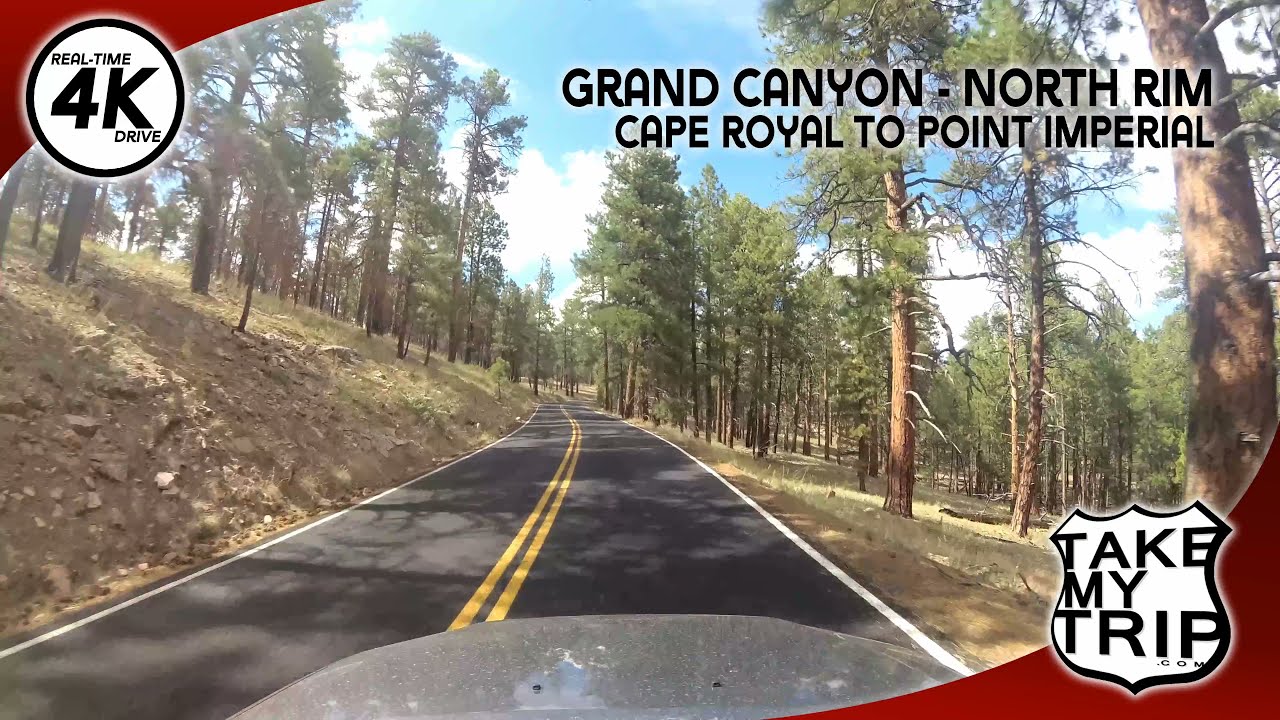 The drive from Cape Royal to Point Imperial, on the north rim of Grand Canyon National Park, in 4K