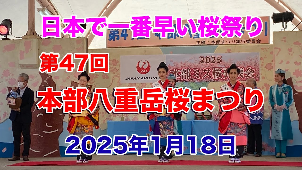 【第47回本部八重岳桜まつり】沖縄北部で開催された日本で一番早い桜まつりです。会場は本部町にある八重岳桜の森公園です。沖縄の桜は寒緋桜といって、濃いピンク色の花を咲かせます。