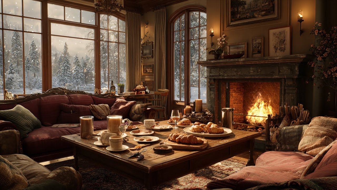 Winter Firelight Piano 🎹 Gentle Ambience for Focus, Meditation and Inner Stillness