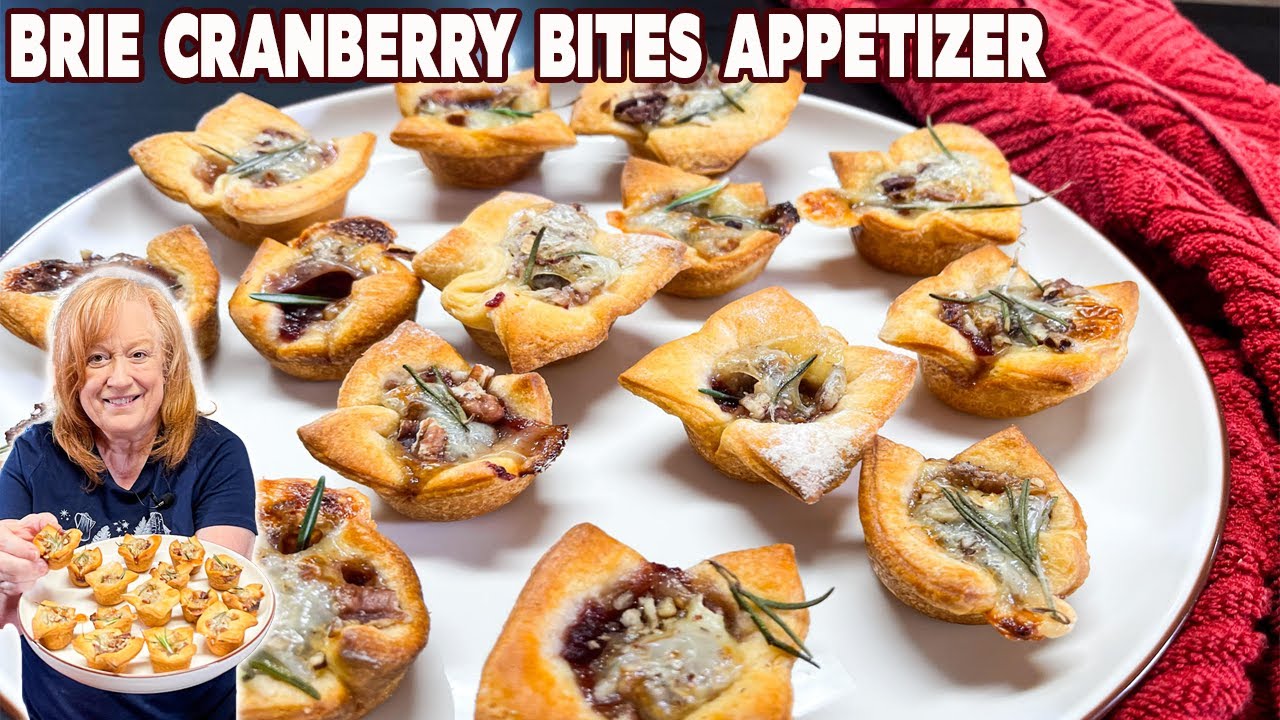 BRIE CRANBERRY BITES Appetizer using Canned Crescent  Dough