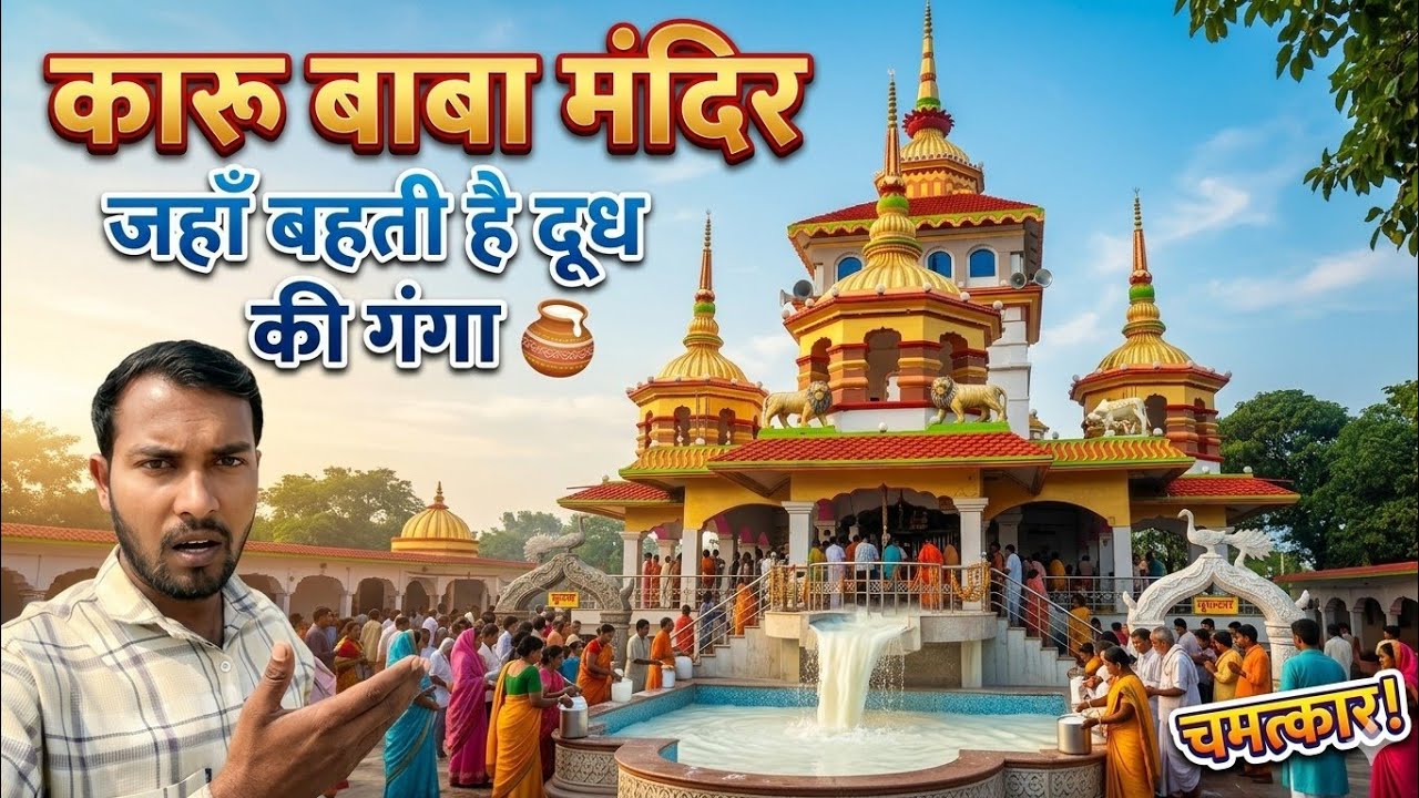 संत बाबा कारू का मंदिर, जहाँ बहती है दूध की गंगा ।। 