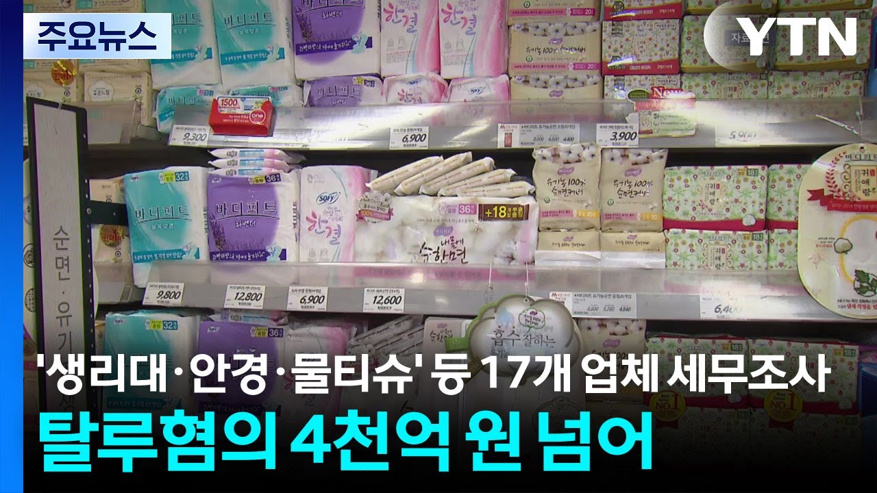 ’생리대·안경·물티슈’ 등 17개 업체 세무조사...탈루혐의 4천억 원 넘어 / YTN