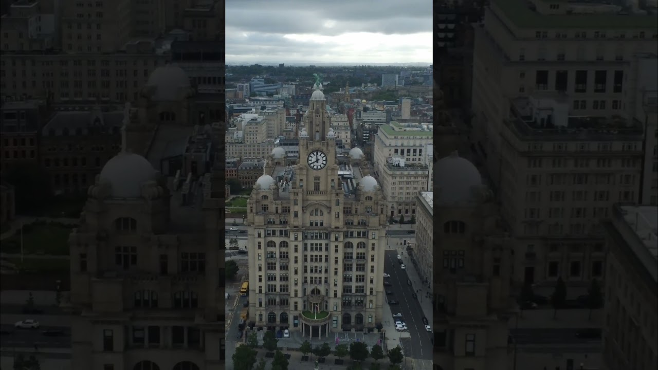 Liver Building Liverpool Waterfront Drone Footage