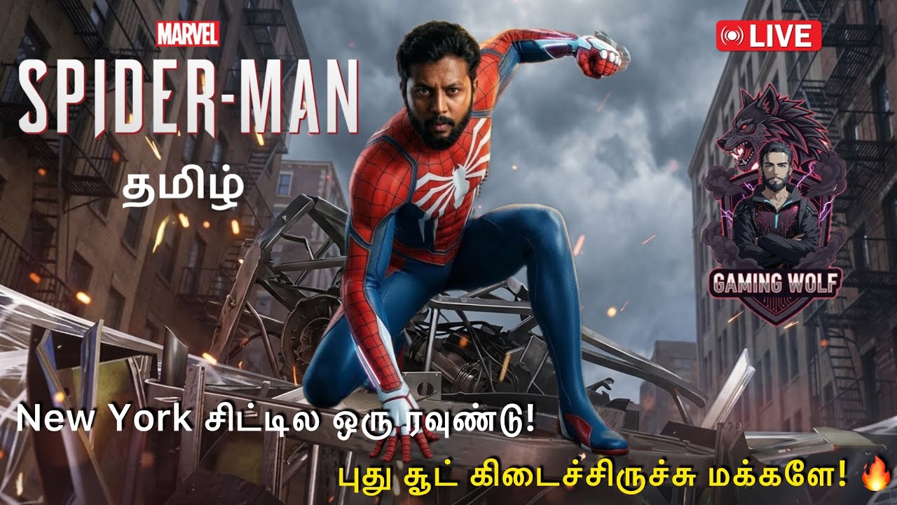 🔴Adra Sakka!😁mass finishing 🕷️|Spider-Man Gameplay Tamil Live Stream | PS5| Ep#7|Gamin Wolf-Tamil