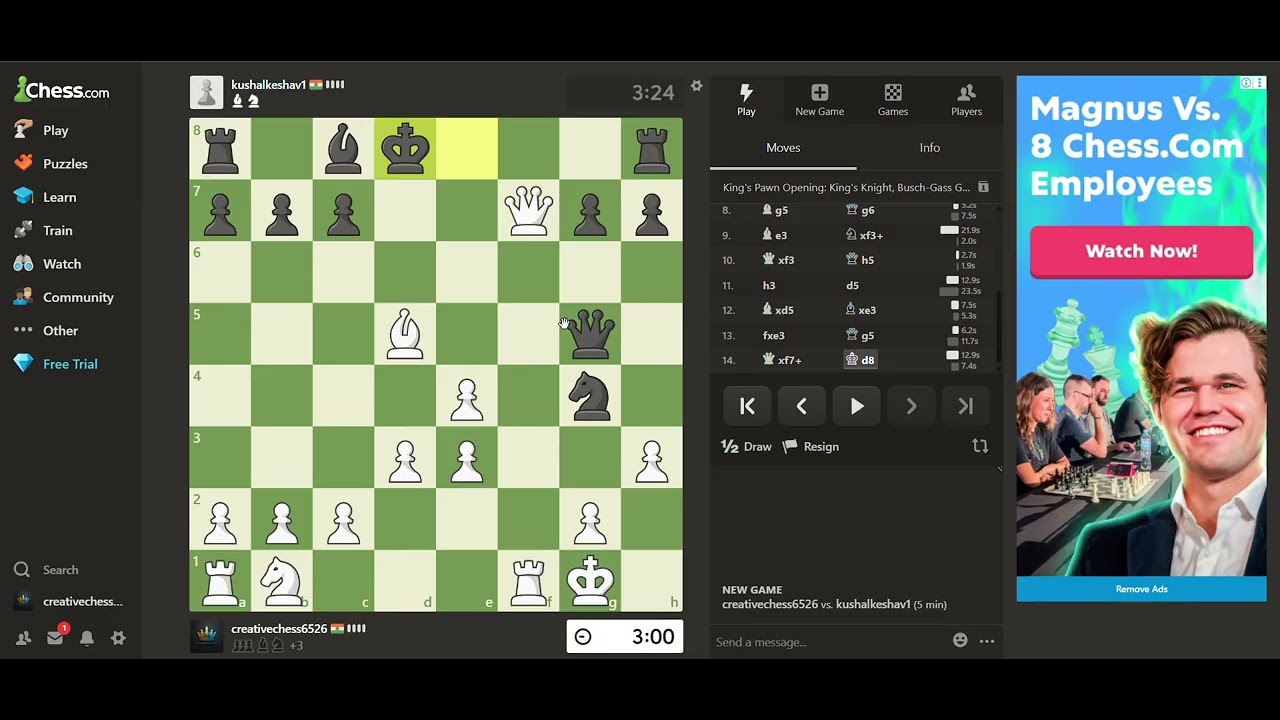 Chess Game | chess.com | chess tricks | chess moves #chess #game #puzzle #puzzlegame #chessgame