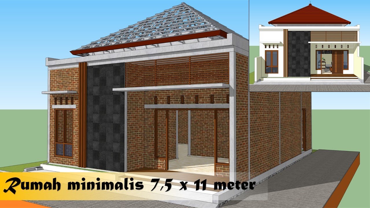Desain rumah minimalis 7,5 x 11 Meter