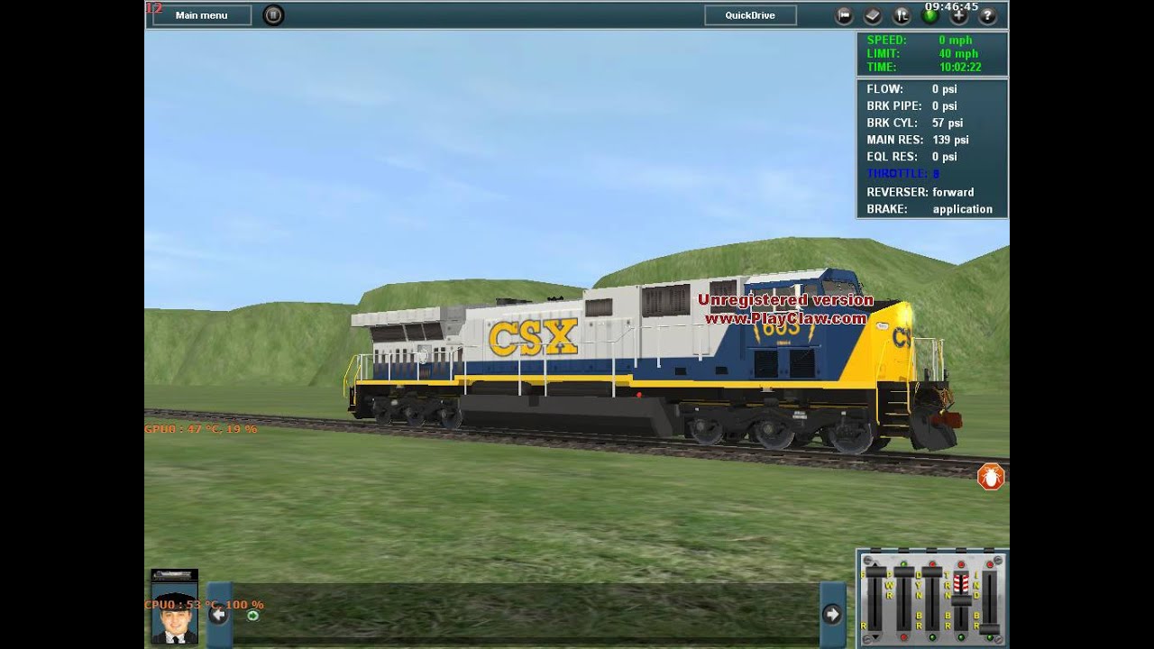 TRAINZ 12 HD CSX AC6000CW GE HDL-16 rev up.