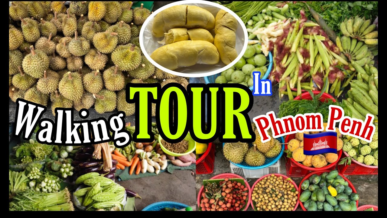 Walking TOUR in Phnom Penh STREET Market (4K) | អ្នកស្រែចូលក្រុងដើររកអីeat 🇰🇭