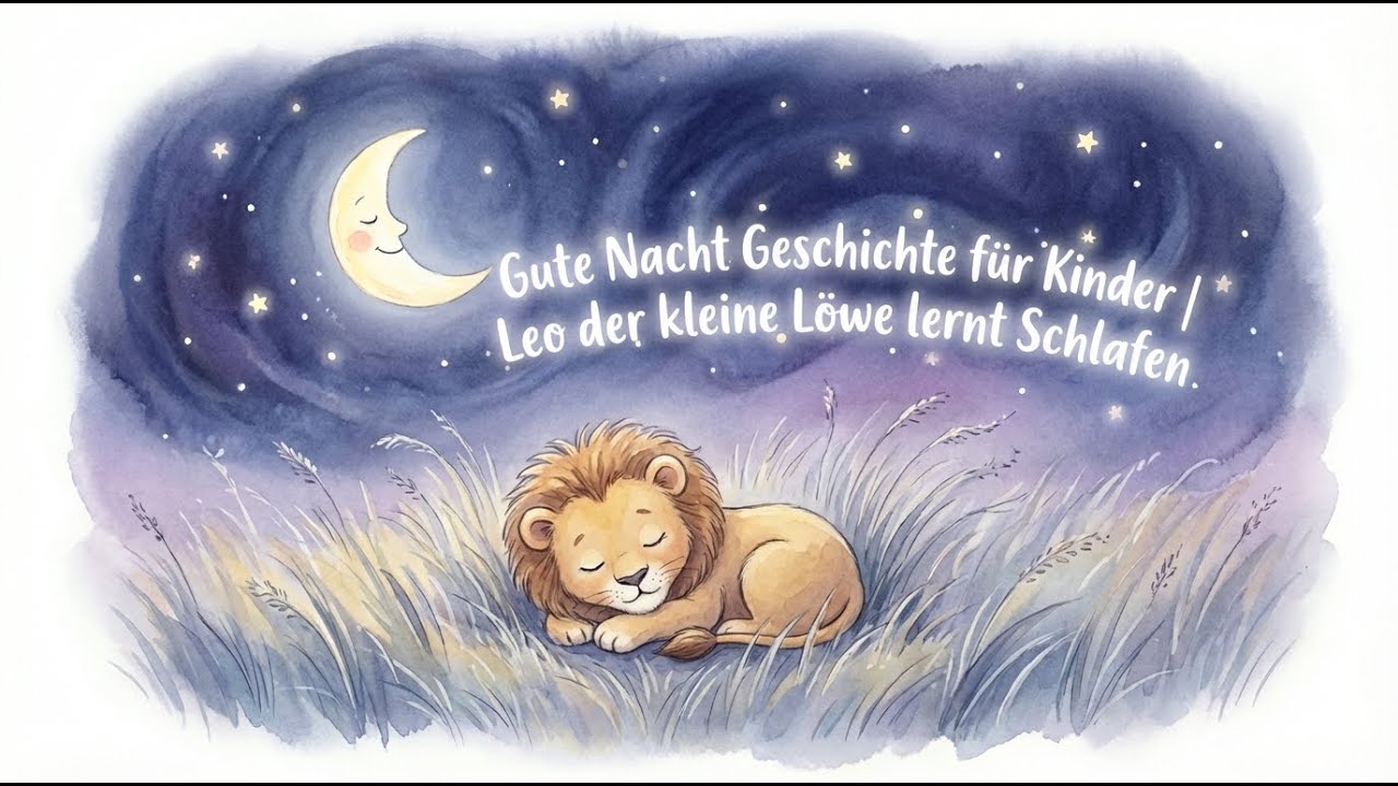 🦁 Gute-Nacht-Geschichte für Kinder | Leo der kleine Löwe lernt Schlafen 🌙 | Beruhigendes Schlaflied
