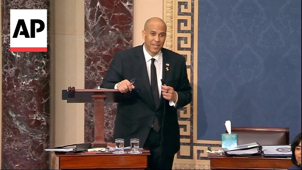 Watch the moment Cory Booker ended his record 25-hour Senate speech