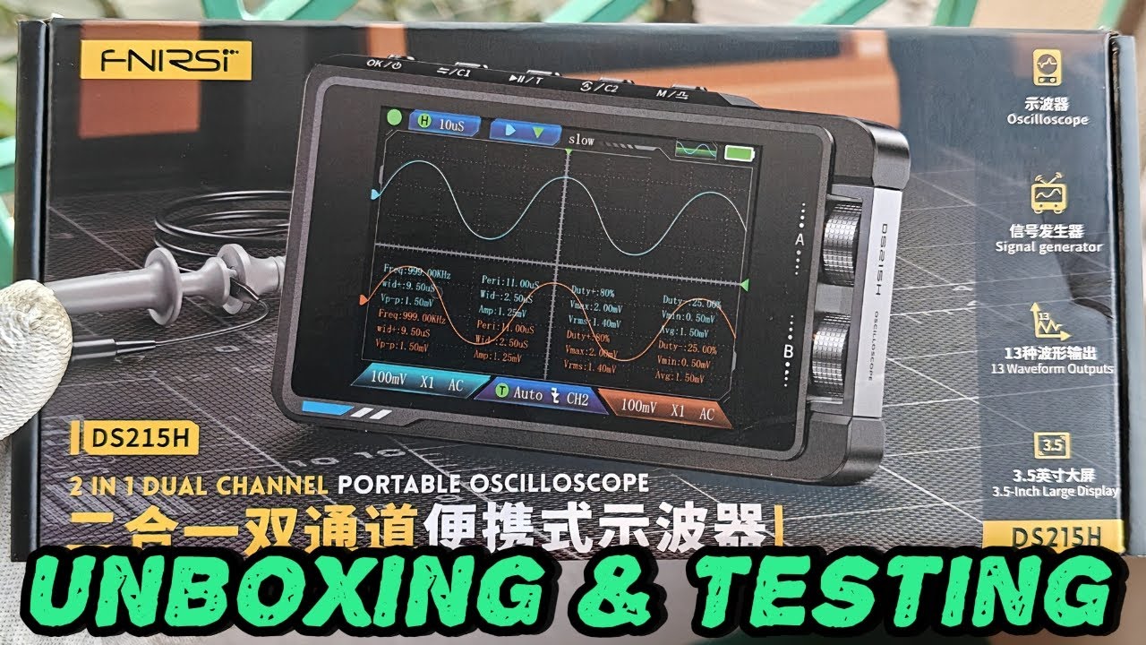 FNIRSI DS215H 2-in-1 Handheld Digital Oscilloscope With Integrated DDS Function Signal Generator