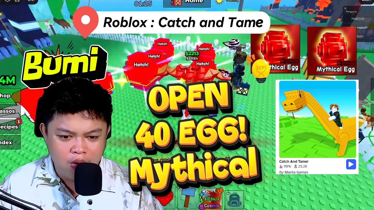 Open 40 Mythical EGG Dapat Indukan Hydra catch and TAME Game Roblox Rame 🐦‍🔥 Bumi Riang Bersama🐦‍🔥