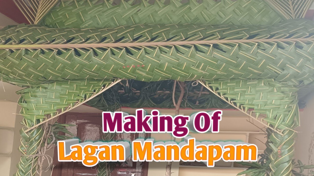 Beautiful art, easy to learn. Preparing the marriage mandapam with coconut leaf weaving.