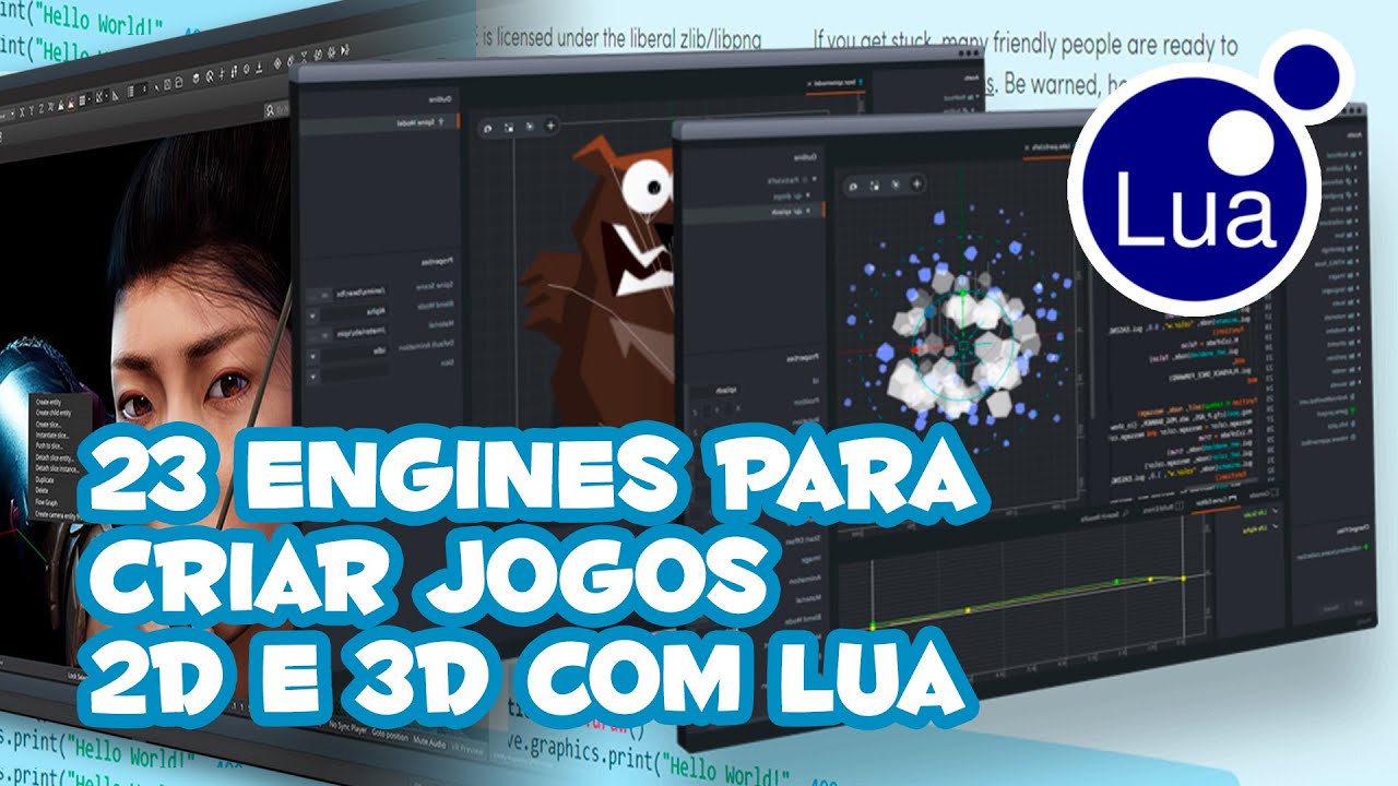🇧🇷 23 Motores para você Criar Jogos com Lua (Engines, Frameworks, Editores e Ferramentas)