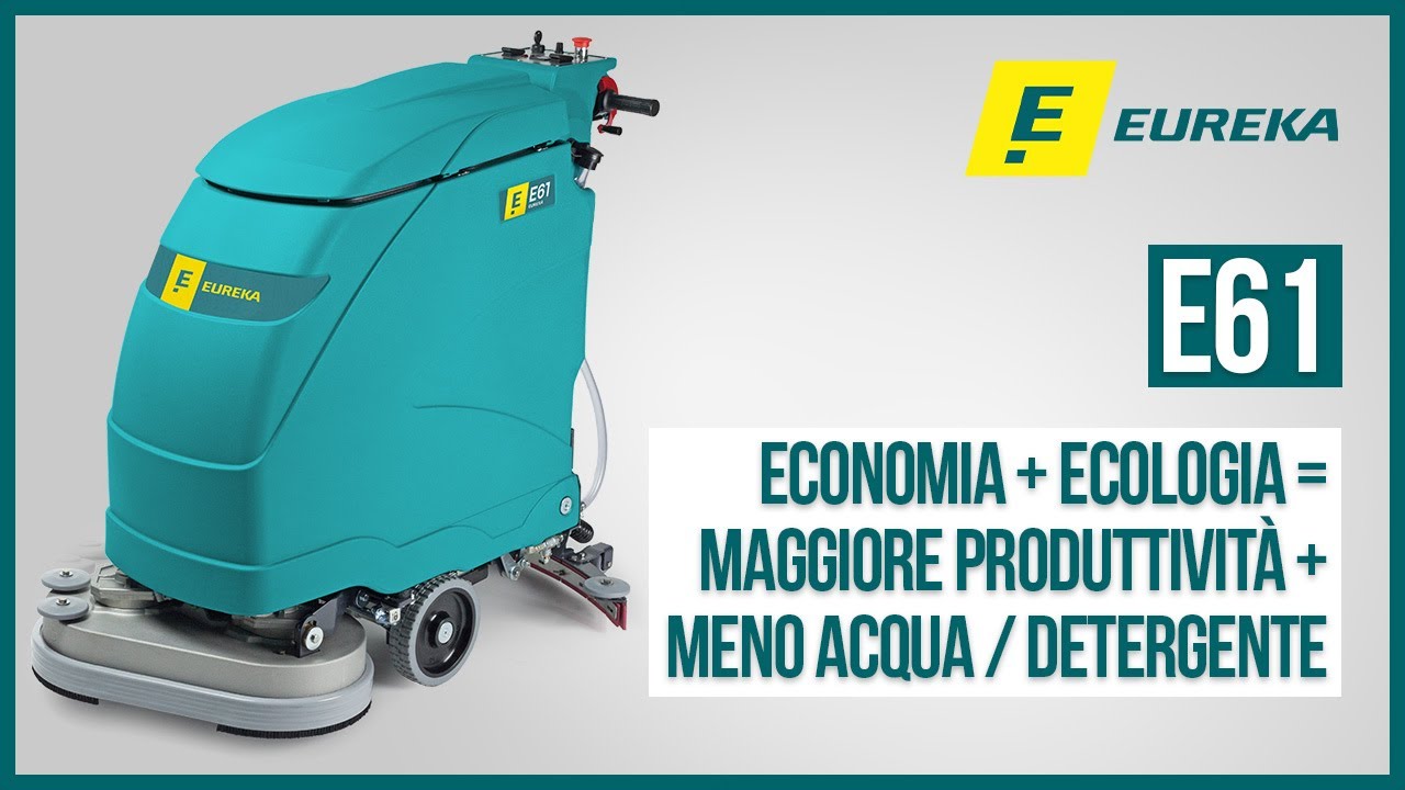 Lavasciuga pavimento professionale E61 di Eureka | Macchina per la pulizia accompagnata compatta