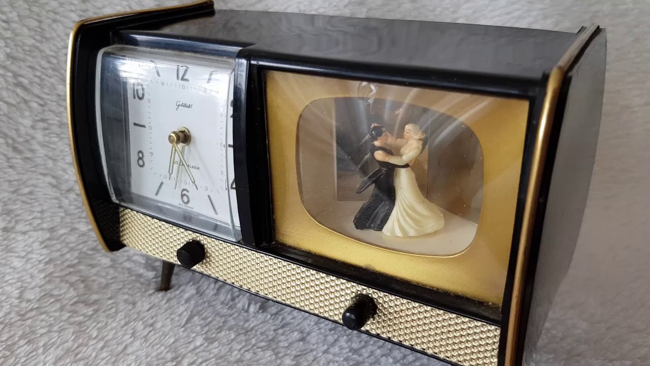 Goldbuhl West German Musical Alarm Clock, by Fichter KG, TV, Ballerina  Swiss Musical Movement Mediu