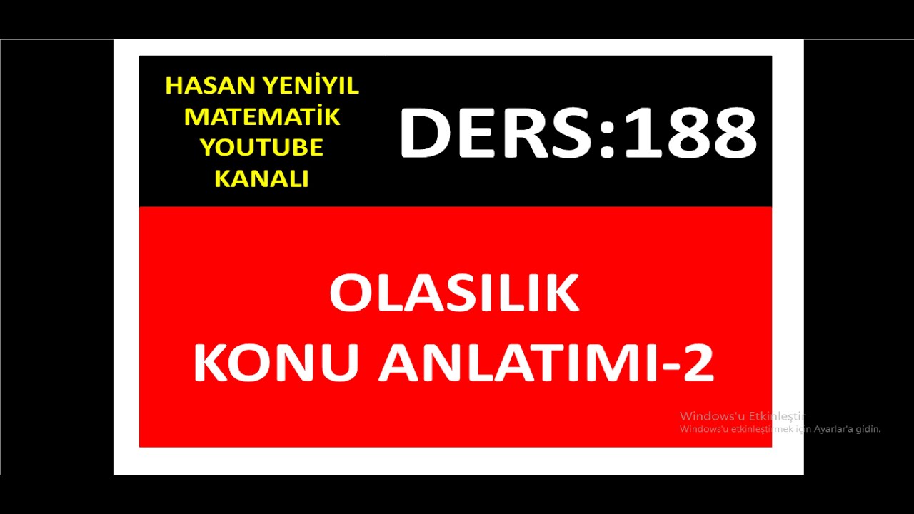 188) OLASILIK KONU ANLATIMI-2