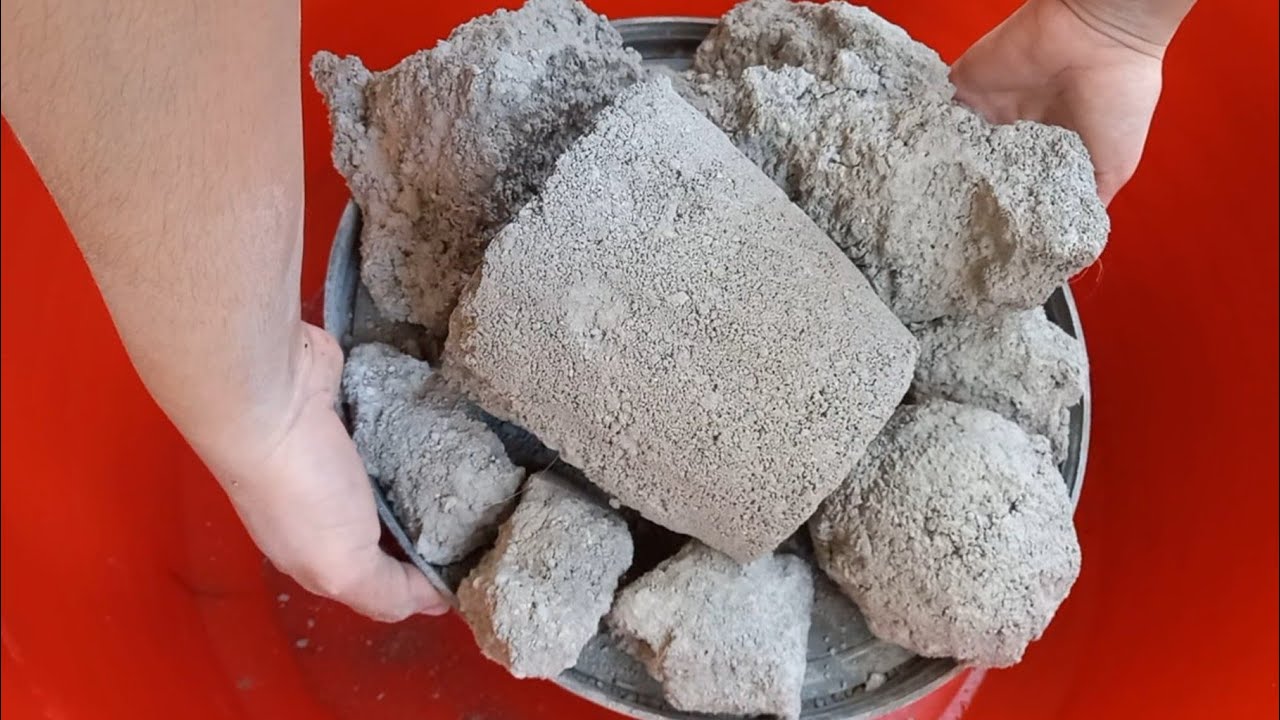 ASMR extra dusty gritty chunks cylinders crumbling dry water | satisfying asmr oddlysatisfying ASMR