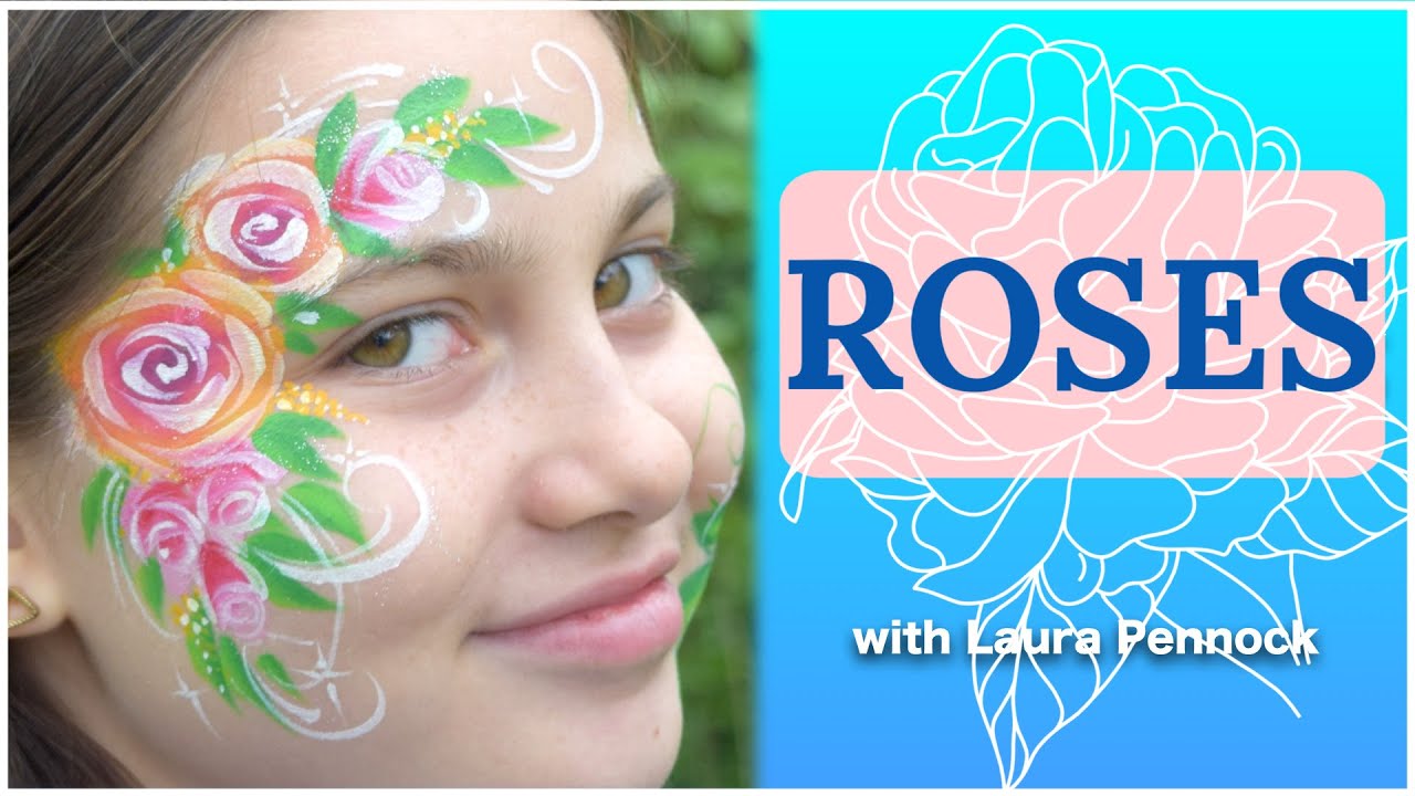 How to paint: EASY ROSES, face paint Tutorial