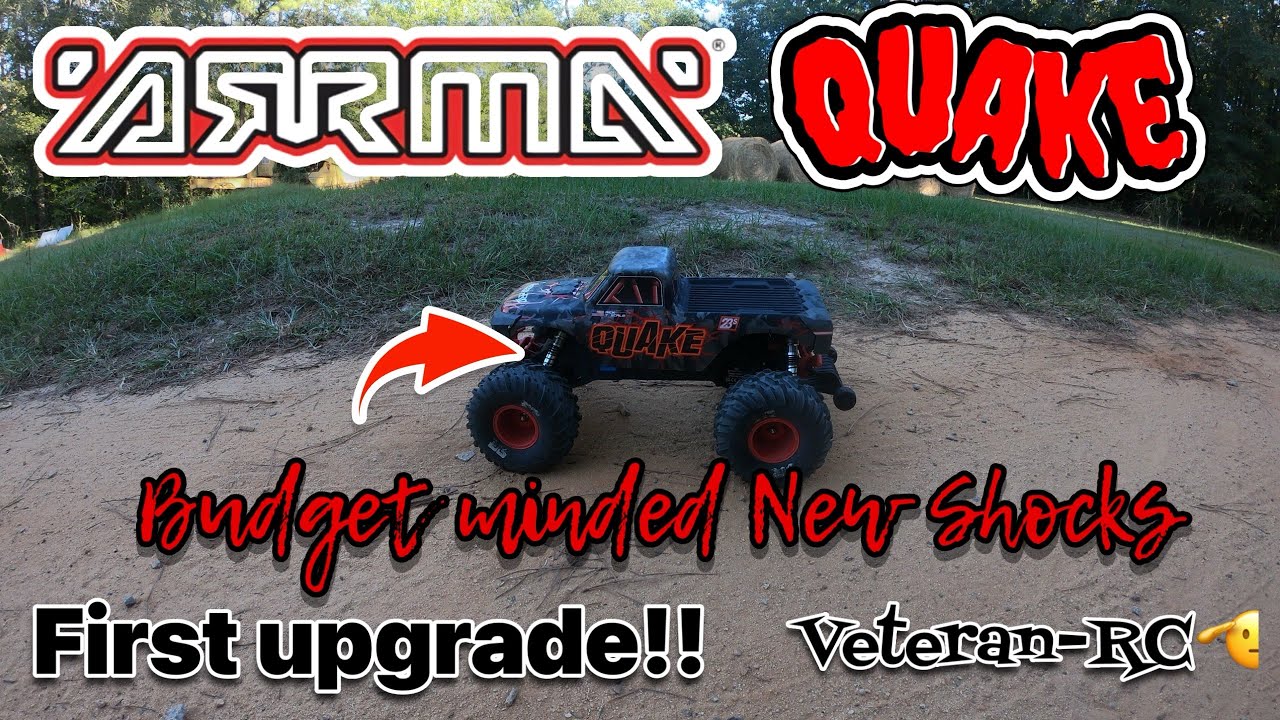 NEW Arrma Quake durability testing continues with upgraded budget shocks. #arrma #rcbasher