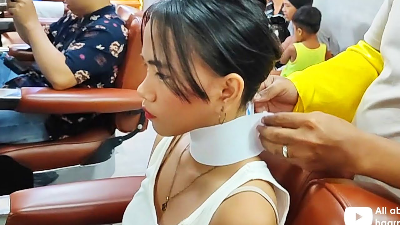 Shy girl starts to enjoy her time in the chair