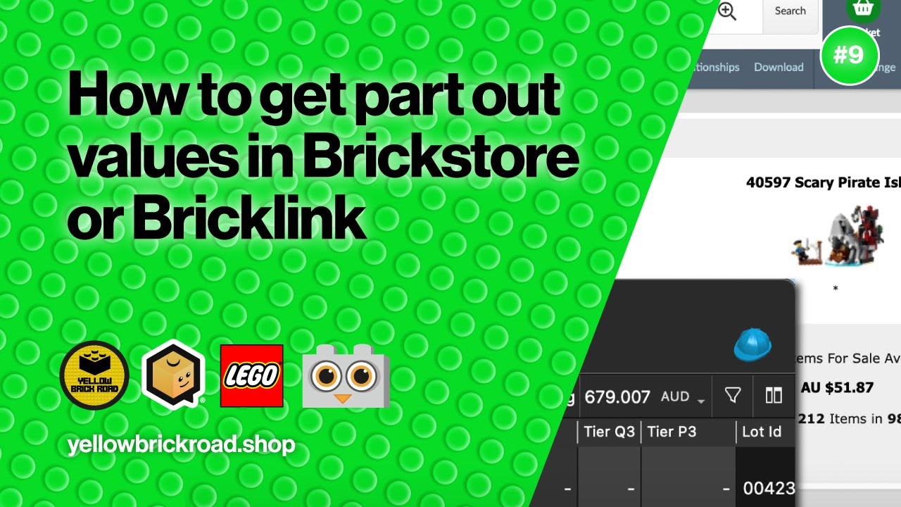How To Get Part Out Values in Brickstore of Bricklink - LEGO Bricklink & Brick Beginners Owl Series