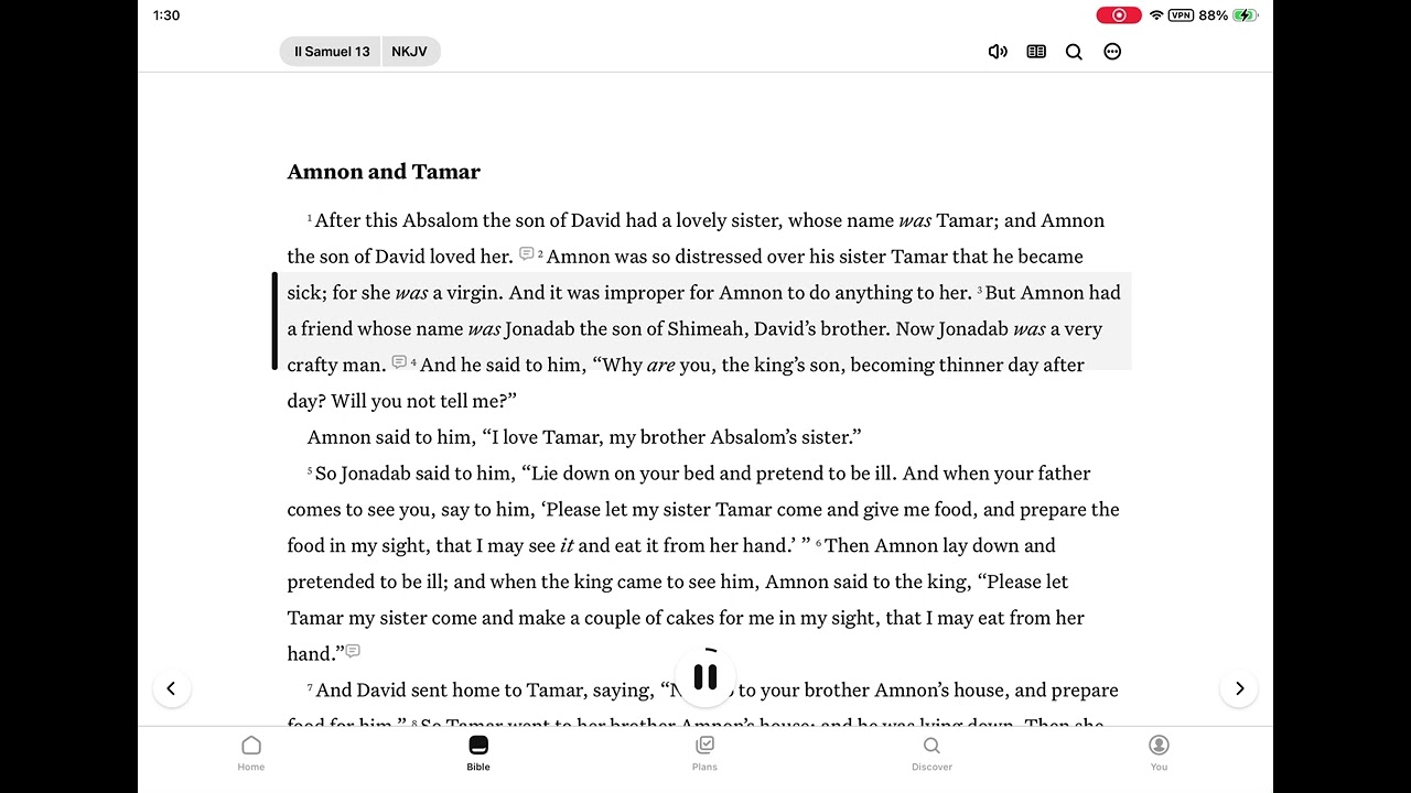 Day 57 2 Samuel 11-15 #bibleinoneyear  #samuel  