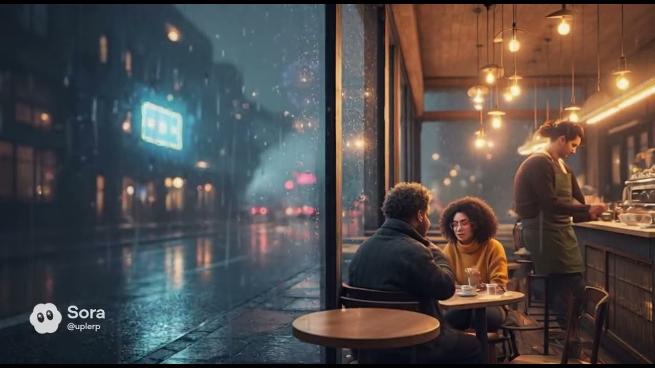 Rainy New Year’s Café — 3 Hours of Relaxing Jazz, Rain & Fireworks
