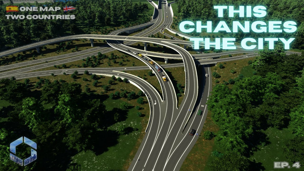 Highway Phase One Complete | One Map Two Countries - Ep.  4 | Cities Skylines 2