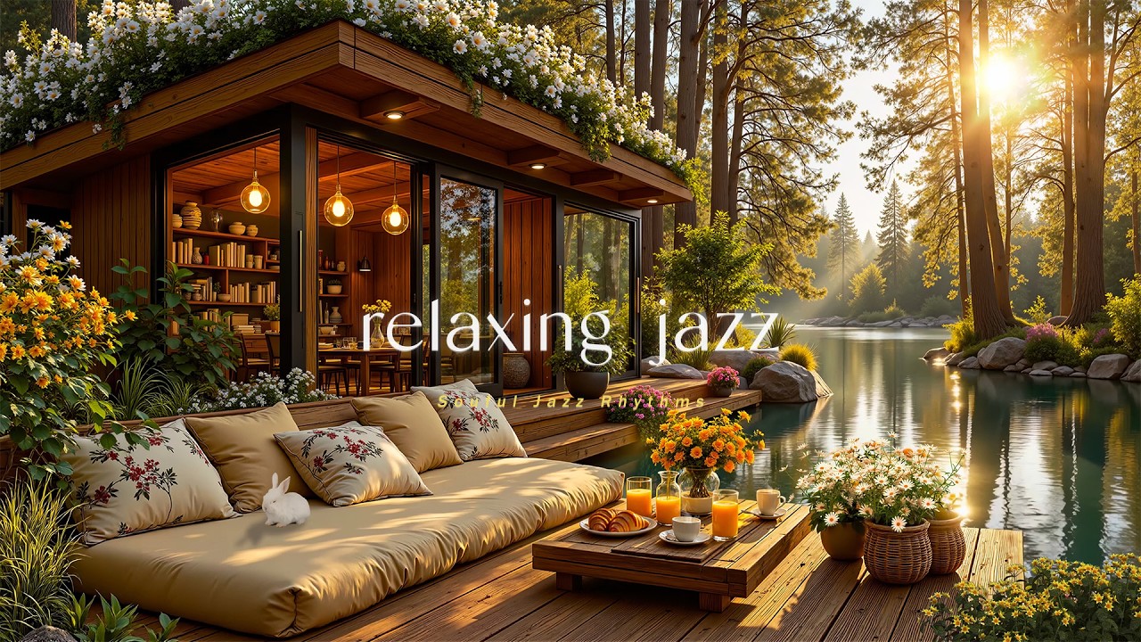 Lakeside Forest Retreat & Relaxing Jazz | Gentle Morning Jazz With Nature Ambience for Study, Work