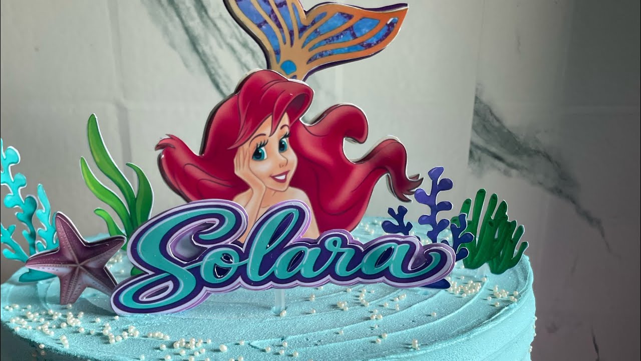 Decorando bolo tema Arie 🥰🧜🏼‍♀️