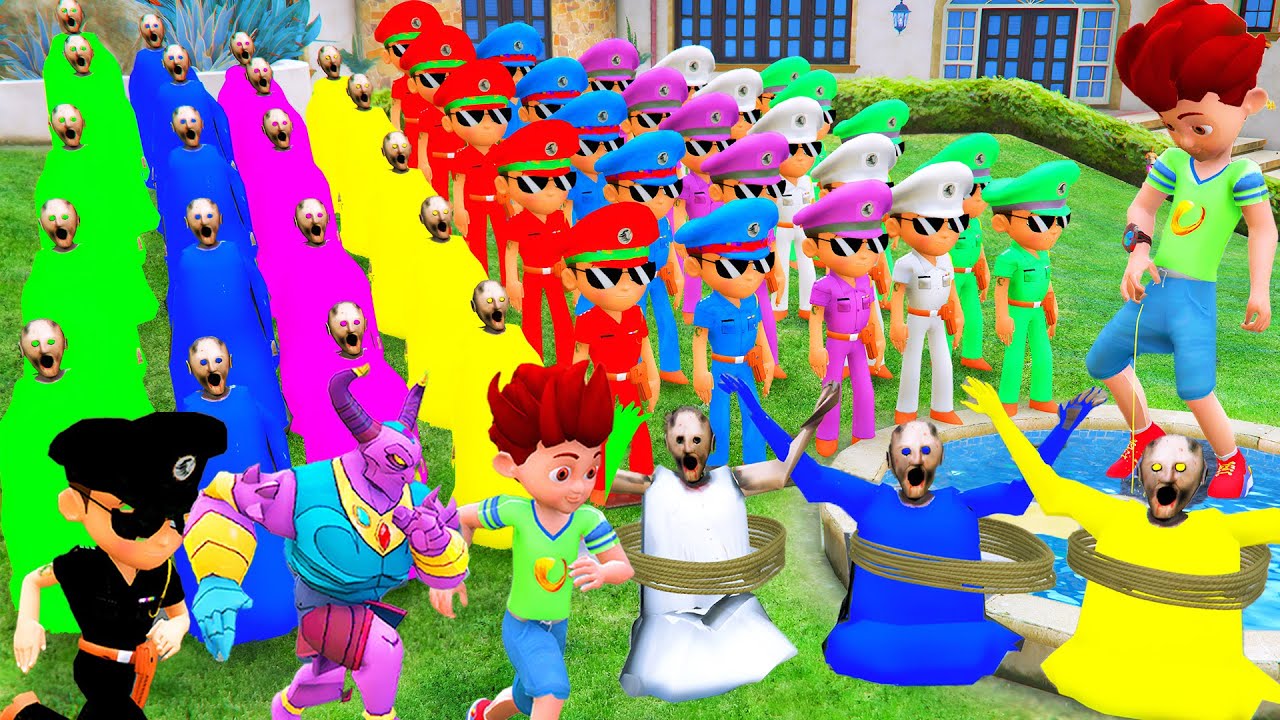 😎👿 1000 Granny Attacked On Little Singham House Kicko Save 🤣 in Gta 5 Gta5 Gameplay