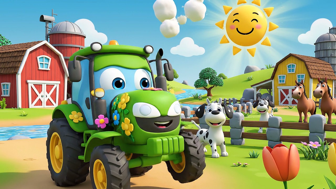 El Pequeño Tractor Retumba Chuc Chuc Chuc | Canciones de Granja y Máquinas para Niños