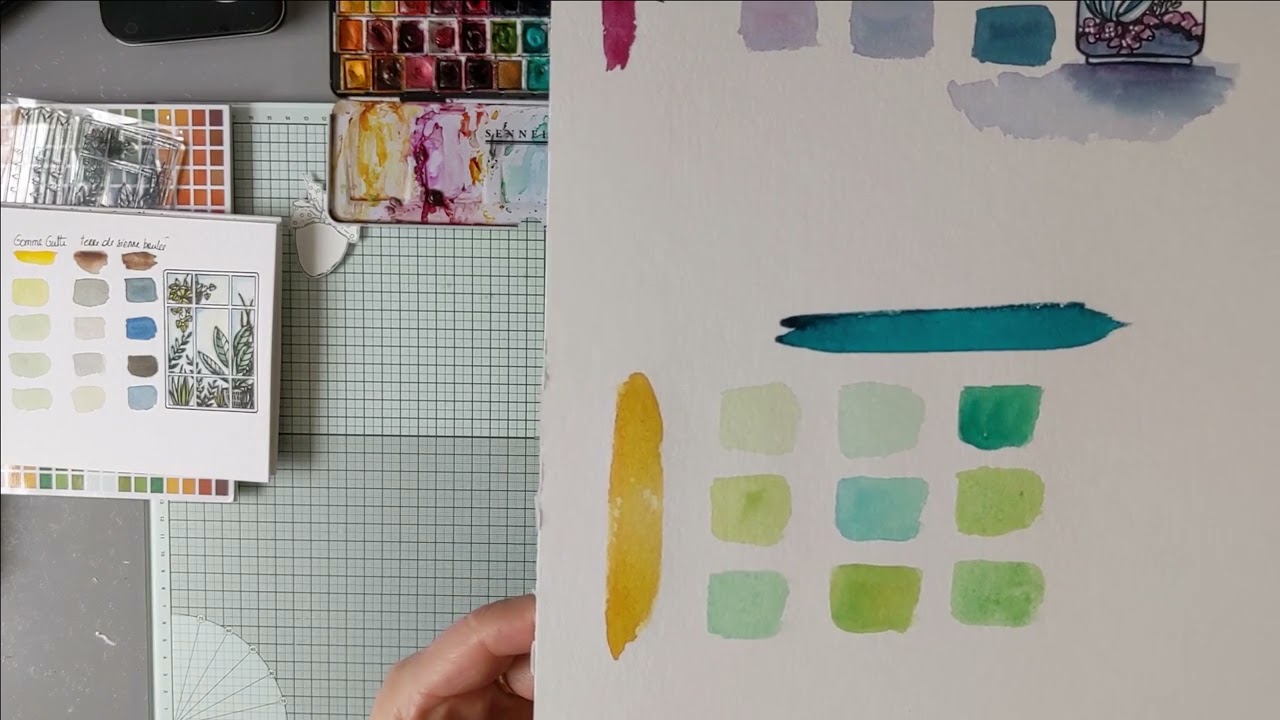 Nuanciers de couleurs à l'aquarelle