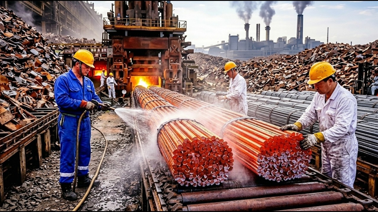 Внутри гигантского завода по производству арматуры 🏭 Полный цикл переработки стали ♻️