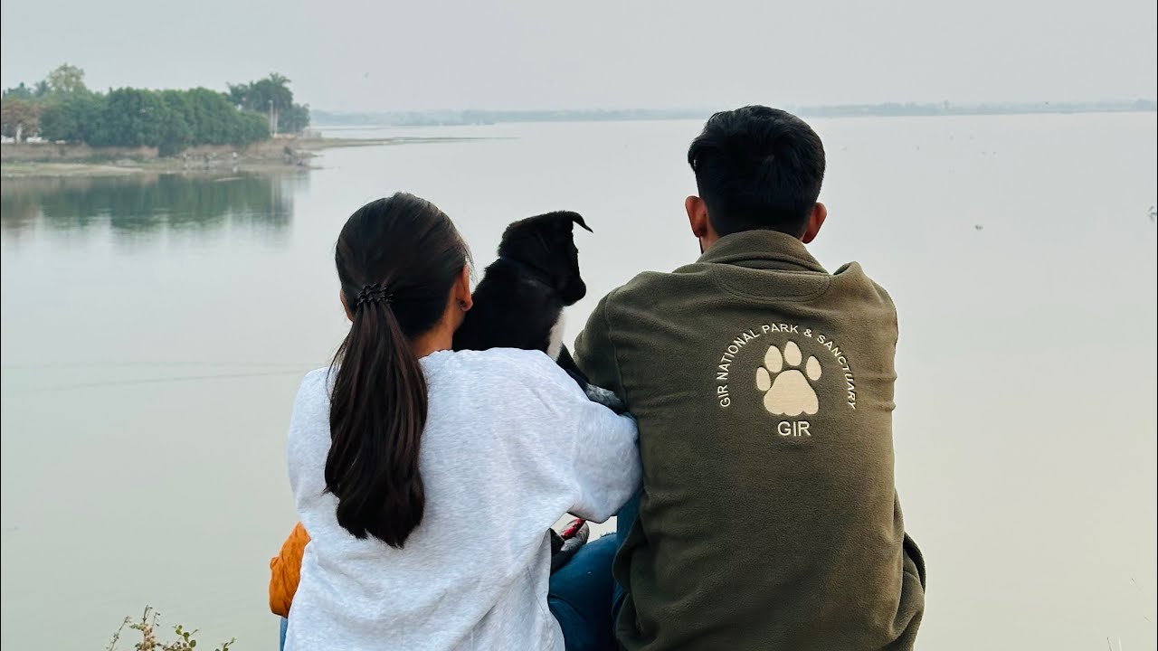 Us,Our Puppy and peaceful vibe ❤️✨ also guess amaro favourite and evergreen place 😂