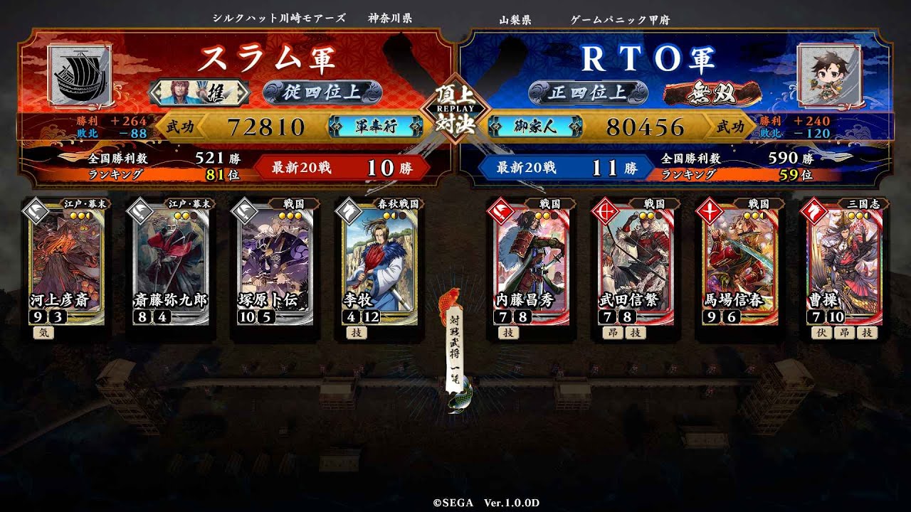 英傑大戦 頂上対決【2022/05/21】スラム VS ＲＴＯ