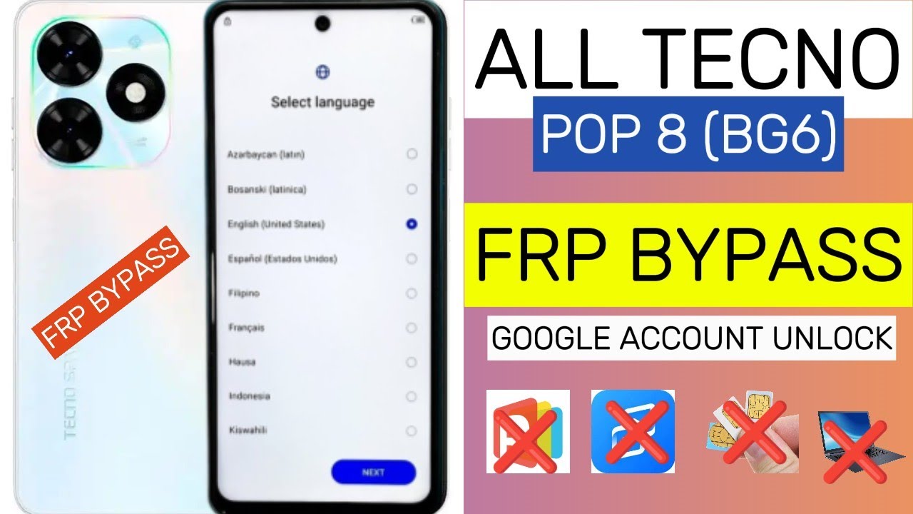Tecno POP 8 (BG6) 🔥 FRP Bypass || Spark GO 2024 || Google Account Unlock 💯 Without PC