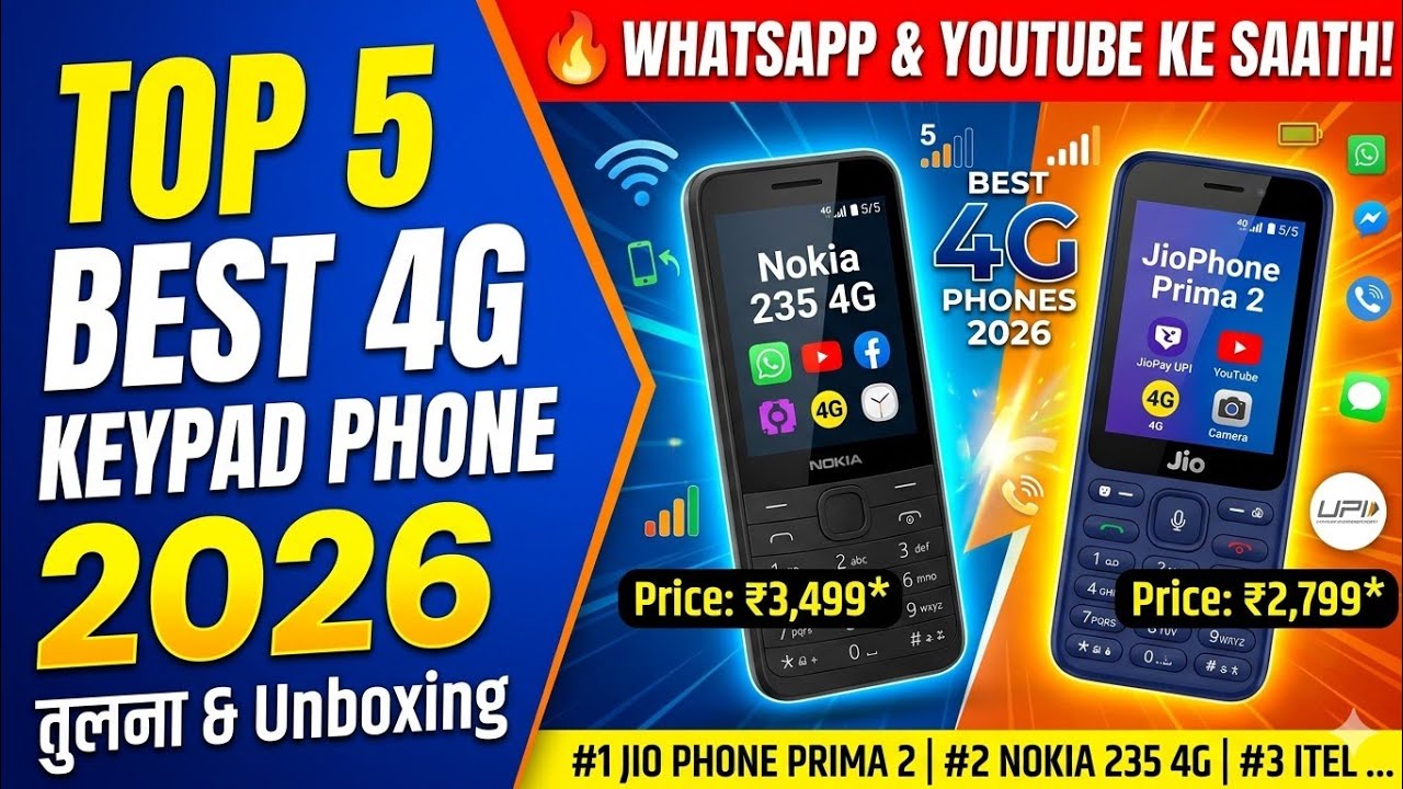 🔥Top 5 4G Keypad Phones in 2026 🥳.!! Best 4G Keypad Mobiles (2026) Best 4g phones 