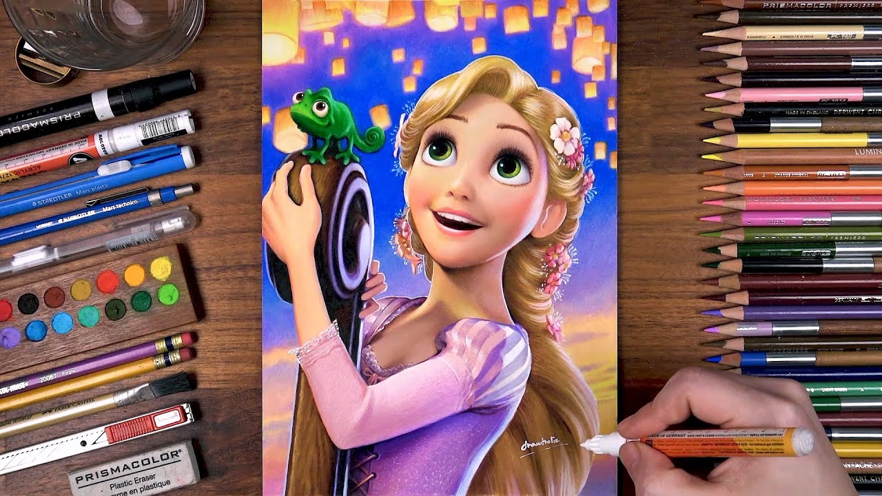 Drawing Tangled: Rapunzel & Pascal | drawholic