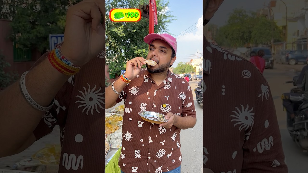 100 ₹ in 5 street food Challenge 😱😱 #shorts #challenge