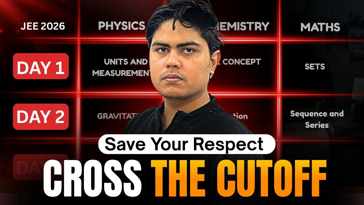 JEE 2026 : Zero to Cutoff In 10 Days | Day wise Strategy 