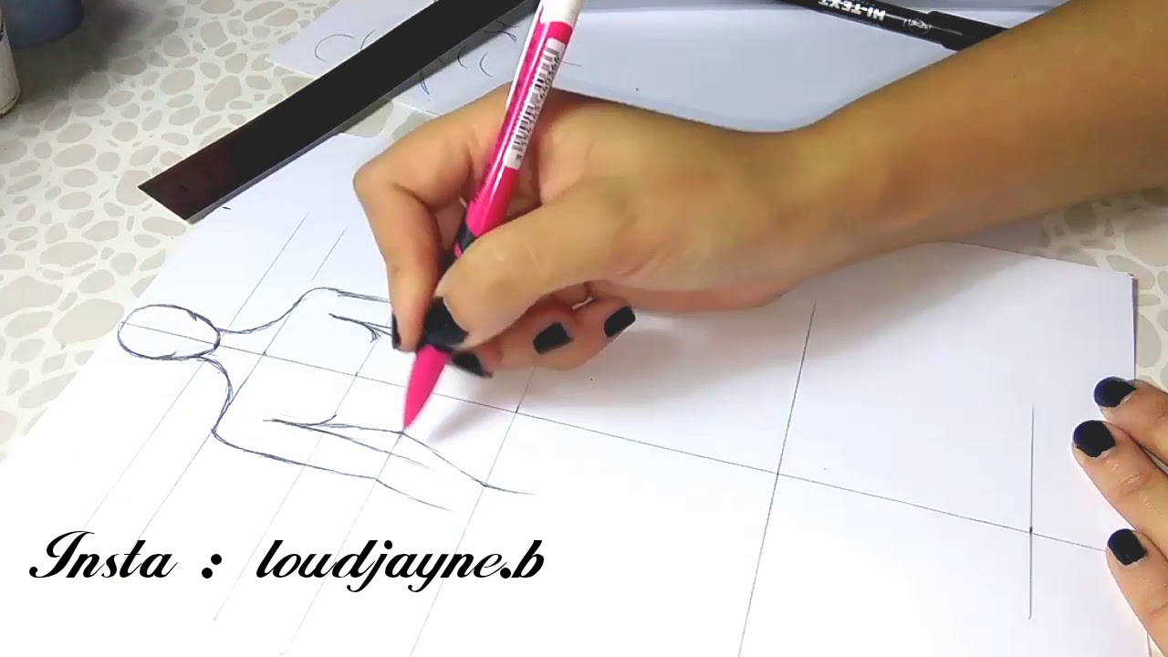 FASHION FIGURE || اسهل طريقة رسم المانيكان للمبتدئين