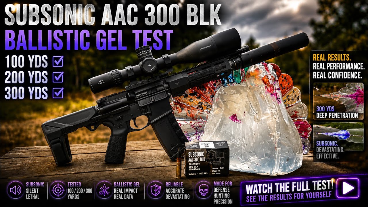 PSA .300 BLK, ствол 7,5, тест на гелевую пулю на 100–300 ярдов, 220 дозвуковых выстрелов